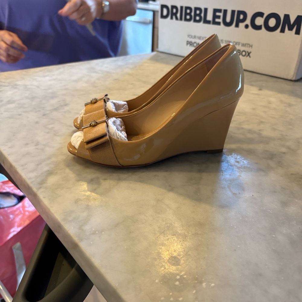 Elegant Tan Wedge Heels